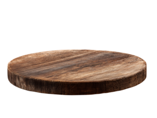 An inviting overhead shot, revealing a natural wooden plank perfect for displaying culinary creations. 