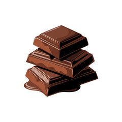 A Digital Illustration of a Stack of Delicious Melted Chocolate Bars