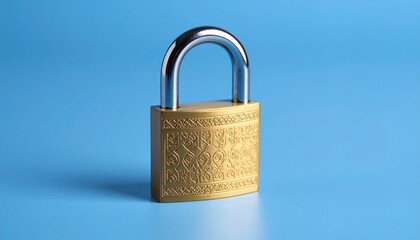 Naklejka premium padlock on blue background