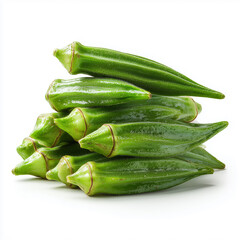 Green Okra With Firm Texture and Stem