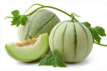 Group of Melons With One Exposed Slice