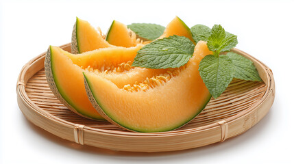 Juicy Cantaloupe Wedges Neatly Plated