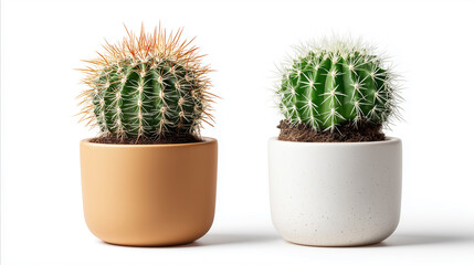 Round Cactus Duo in Contrasting Containers