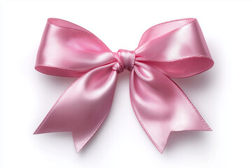 Shiny Pink Satin Bow With Elegant Loops