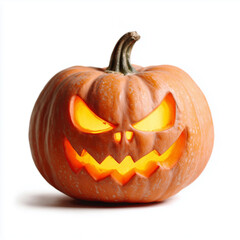 Spooky Carved Pumpkin With Sharp Teeth