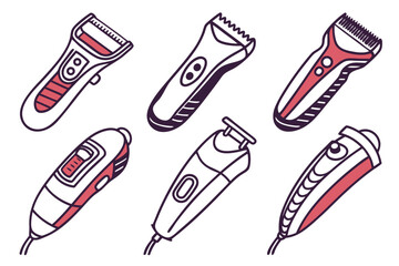 set of Hair Trimmer silhouette vector illustration