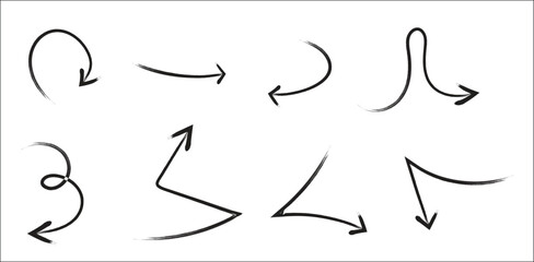 arrow,set,handdrawn high resolution vector sketchy directions for artistic layouts mood boards social media visuals and online marketing content playful flow themes