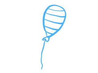 balloon, A set of summer illustrations, cute hand drawn stickers