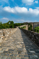 Ancient Chinese Great Wall Path Under a Cloud-Filled Sky
