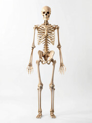 Human skeleton on white background 