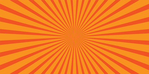 Vector Abstract orange sun rays and sunburst,Vector illustration. Sun beam ray sunburst pattern background. Retro bright backdrop.