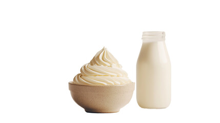 Premium quality dairy products isolated on transparent background. PNG