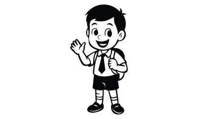 Classic School Boy Silhouette vector Design
