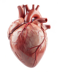 Human heart anatomy on white background 