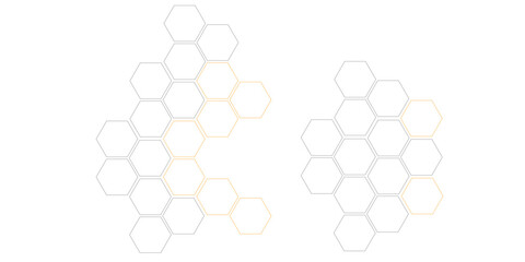 Geometric Elegance: Hexagonal Pattern Background.A group of hexagons are arranged in rows.