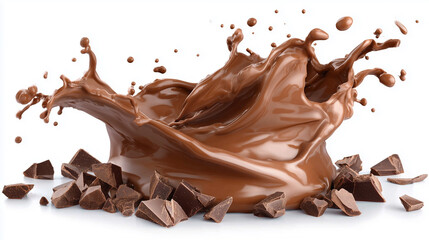 Dynamic Chocolate Burst With Droplets