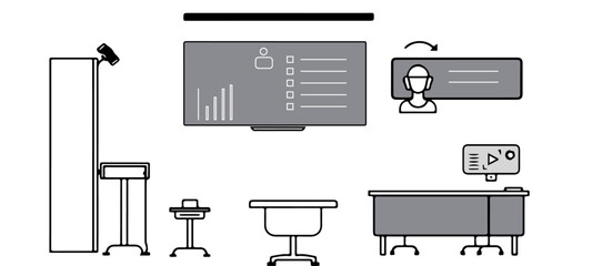 vector illustration of a computer  .Vector Icons of AI-Based Classroom Management Tools