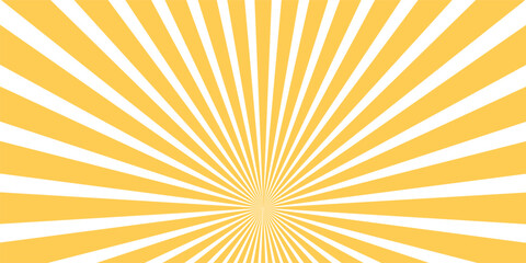 Vector Abstract orange sun rays and sunburst,Vector illustration. Sun beam ray sunburst pattern background. Retro bright backdrop.