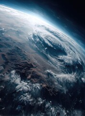 Earth from space, clouds swirling