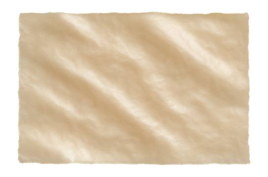 Textured beige parchment paper with slightly irregular edges on transparent background.
