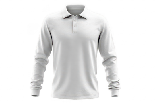 Plain, light gray long-sleeve polo shirt