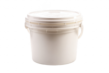 White plastic storage bucket with lid (4)