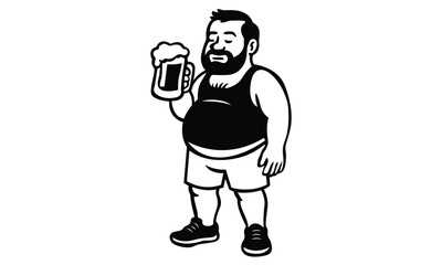 Dad Bod hand holding beer glass vector design