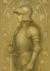 Medieval knight in ornate armor