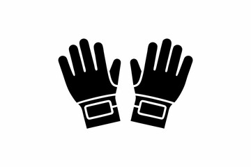 Obraz premium Goalkeeper Gloves icon silhouette vector illustration