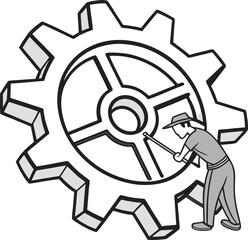 Obraz premium Mechanism, Gears, and the Art of Engineering Precision and Innovation