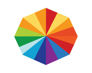 Obraz premium Vibrant Spectrum A Colorful Hexagon of Hues and Shades