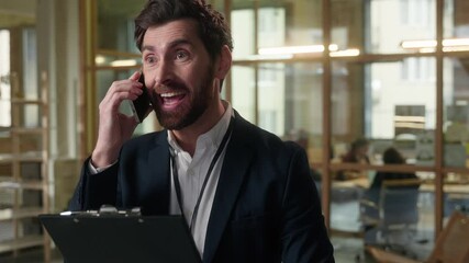 Angry man business employer annoyed businessman guy talking mobile phone in office male director entrepreneur middle-aged irritated mad quarrel arguing call negative conversation problem dissatisfied - Powered by Adobe