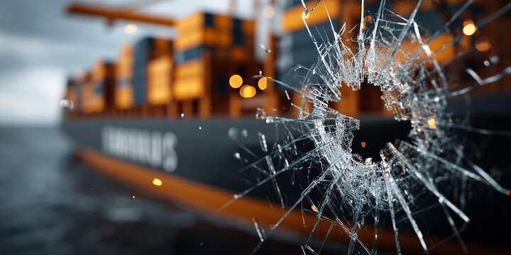 Impact of trade war on export logistics analyzing stock chart trends in maritime transport environment - Powered by Adobe