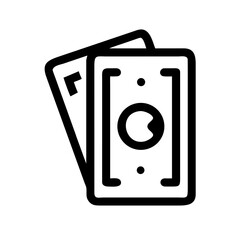 Tarot Deck Icon in Minimal Black Outline Style
