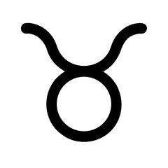 Taurus Zodiac Sign Icon in Bold Black Outline
