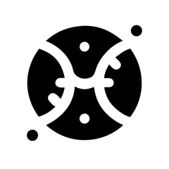 Minimal black icon representing a zodiac sign with stylized lines and curves, used in astrology, horoscopes, and celestial themes.
