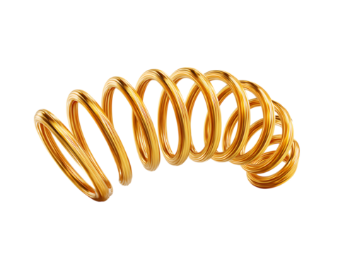 Detailed Wave Spring Close-up with Bright White Background