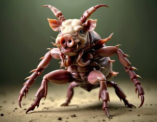 Hybrid animal between pig and insect.