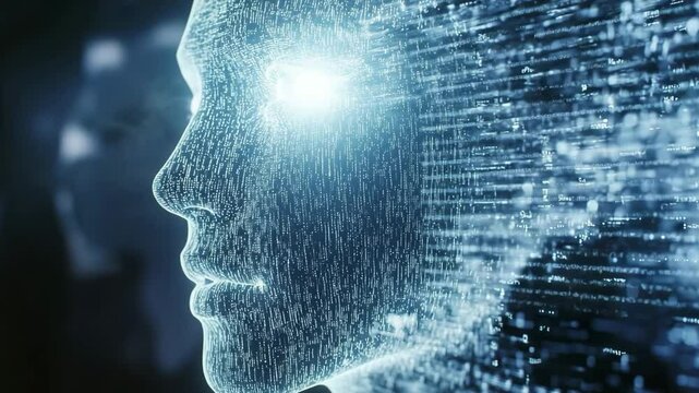 Artificial intelligence  brain technology.Processing knowledge with big data
