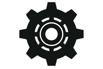 A black gear is isolated on white background, representing mechanical processes Ai Generated