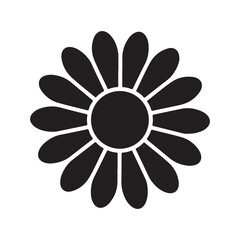 Daisy flower silhouette isolated on white background