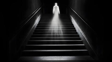 Fototapeta premium Ascending Soul, Spiritual Journey, Stairway to Heaven