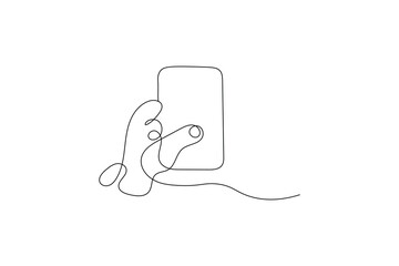 One continuous line art of smart vector illustration Smartphone one line  drawing art

