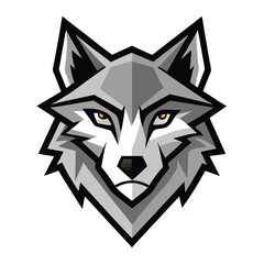 The determined wolf head shows through a stylish diamond shaped backdrop