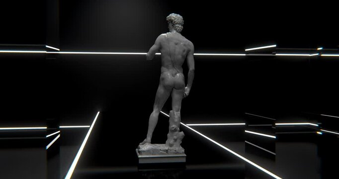 A 3D Render of a Classical Statue Crafted in Modern Lighting for a Unique Visual Impact