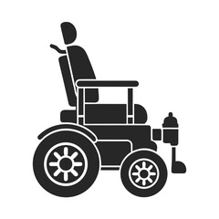 Disability Cart icon silhouette vector illustration