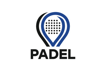 Padel connection logo padel Racket with ball logo design vector