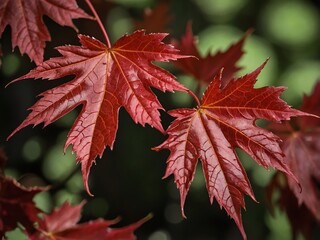 Red Maple Leaves Close-up