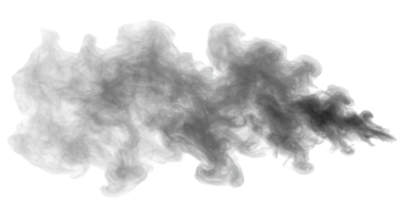 Ethereal Gray Smoke Cloud with Swirling Tendrils and Gradient Density.