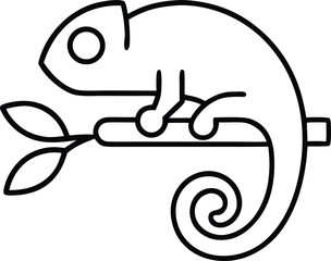 chameleon on a branch outline icon © IshratJahan